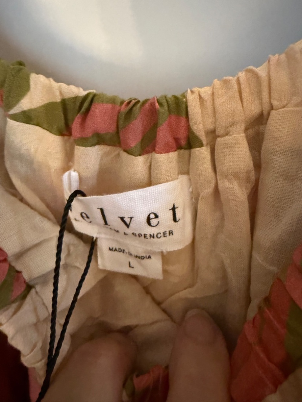 NWT Velvet by Graham & Spencer Raya Floral Cream Pink Silk Cotton Maxi Dress L - Picture 6 of 8